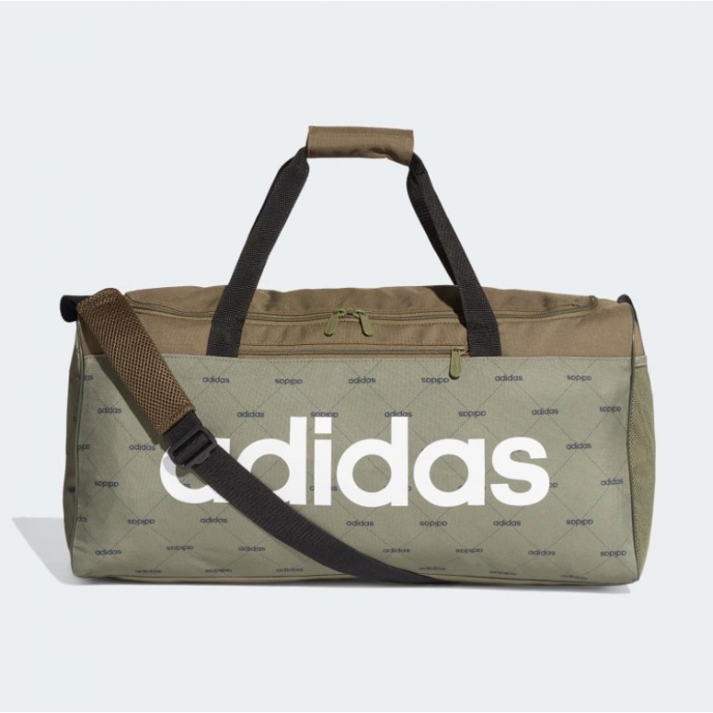A4414 กระเป๋า Adidas Linear Duffel BagRaw Khaki/Black/White