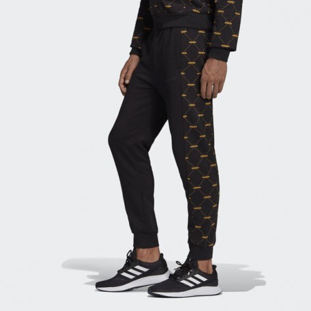 A4687 adidas Linear Graphic Track Pants-Black/Active Gold