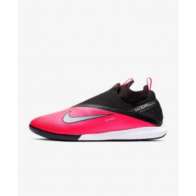 N4874 Indoor Court Football Shoe Nike React Phantom Vision 2 Pro Dynamic Fit IC-Laser Crimson/Black/Metallic Silver