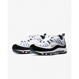 N4283 รองเท้า Nike Air Max 98 Premium-White/University Gold/Black/Teal Nebula