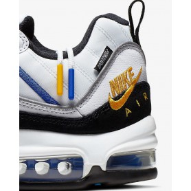 N4283 รองเท้า Nike Air Max 98 Premium-White/University Gold/Black/Teal Nebula