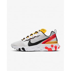 N4362 Men's Shoe Nike React Element 55-White/Bright Crimson/University Gold/Black