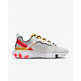 N4362 Men's Shoe Nike React Element 55-White/Bright Crimson/University Gold/Black