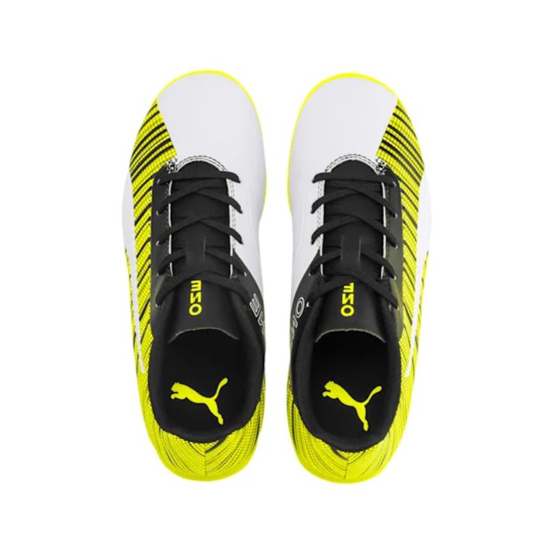 P4560 Futsal Boots Puma ONE 5.4 IT Jr-Puma White/Black/Yellow Alert