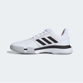 A4607 รองเท้าเทนนิส adidas CourtJam Bounce-Cloud White/Core Black/Light Solid Grey