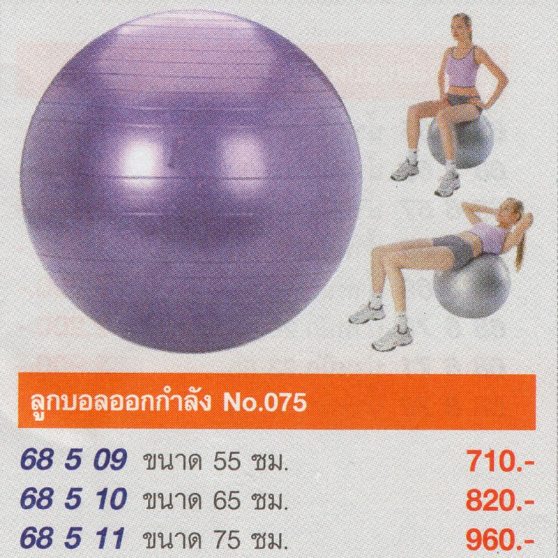 F5032 อุปกรณ์ออกกำลังกาย  ลูกบอลออกกำลัง No.075 ขนาด 55cm.