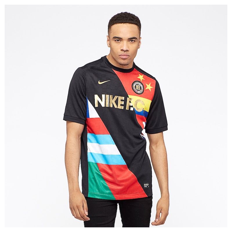 N0728 เสื้อ Nike F.C. -BLACK/METALLIC GOLD