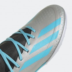 A7628 100 ADIDAS X CRAZYFAST MESSI.3 TURF BOOTS Silver Metallic Bliss Blue Core Black